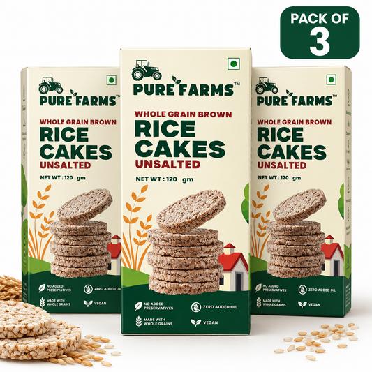 Whole Grain Brown Rice Cakes Pack of 3 & 6 (120gm each)