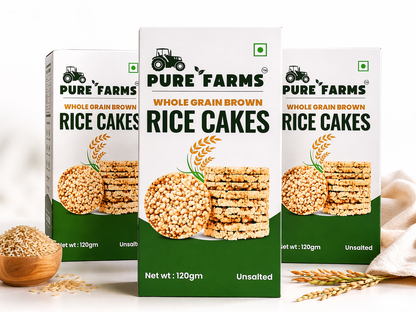 Whole Grain Brown Rice Cakes Pack of 3 & 6 (120gm each)