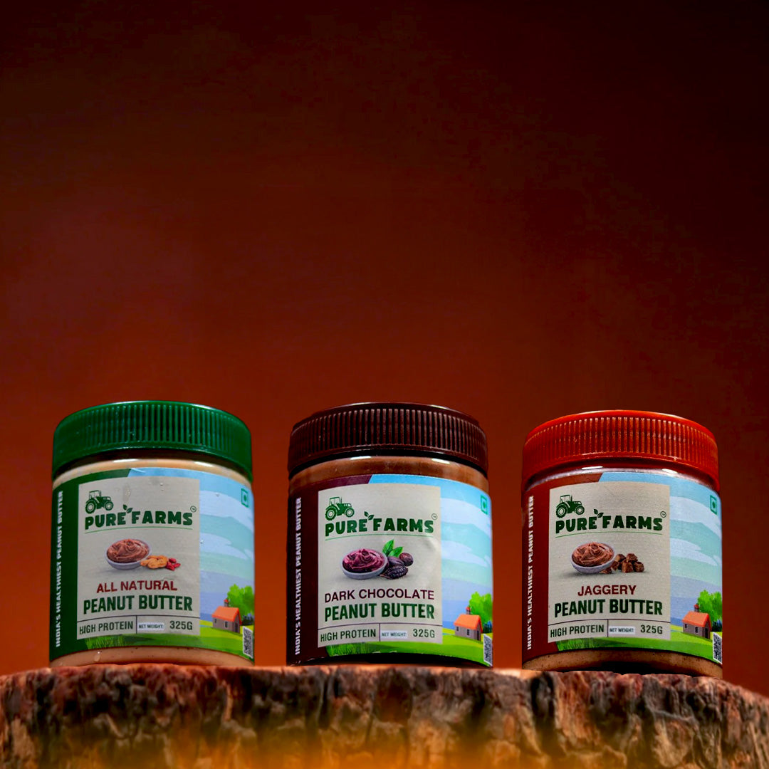 Purefarms Peanut Butter Combo Pack – 3 Flavors, 325g Each – Pure Farms